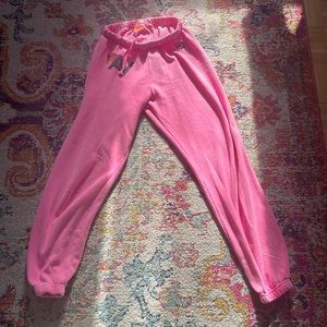HOT PINK AVIATOR NATION SWEATPANTS-SIZE MEDIUM